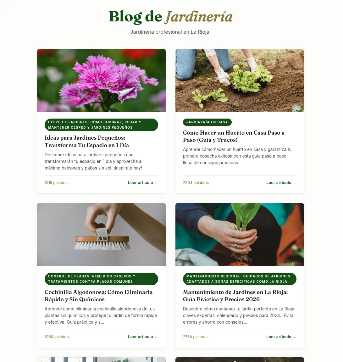 Blog SEO automatizado con artículos generados